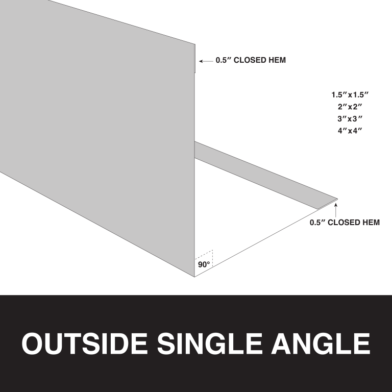 outside single angle metal trim