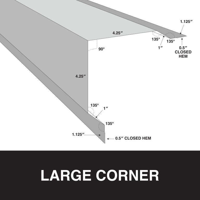 large corner metal trim